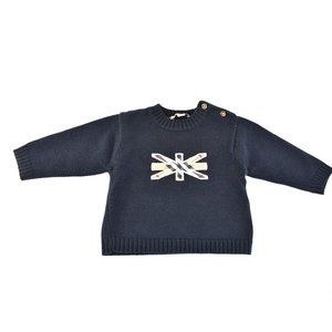 BURBERRY Dark Blue & Beige "Nova Check" Sweater
